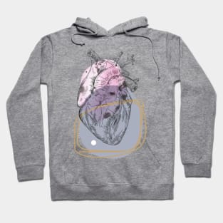 Anatomical heart, engraving drawing. Hoodie